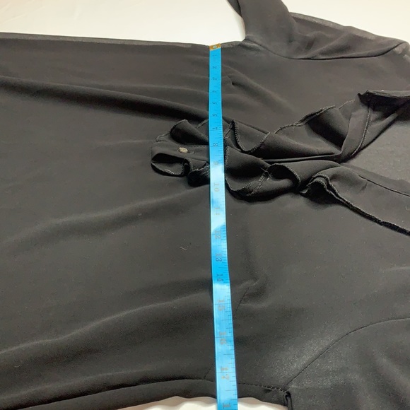 SusyMix Womens Black V-Neck Sheer Blouse Size Small And Medium - Picture 3 of 12